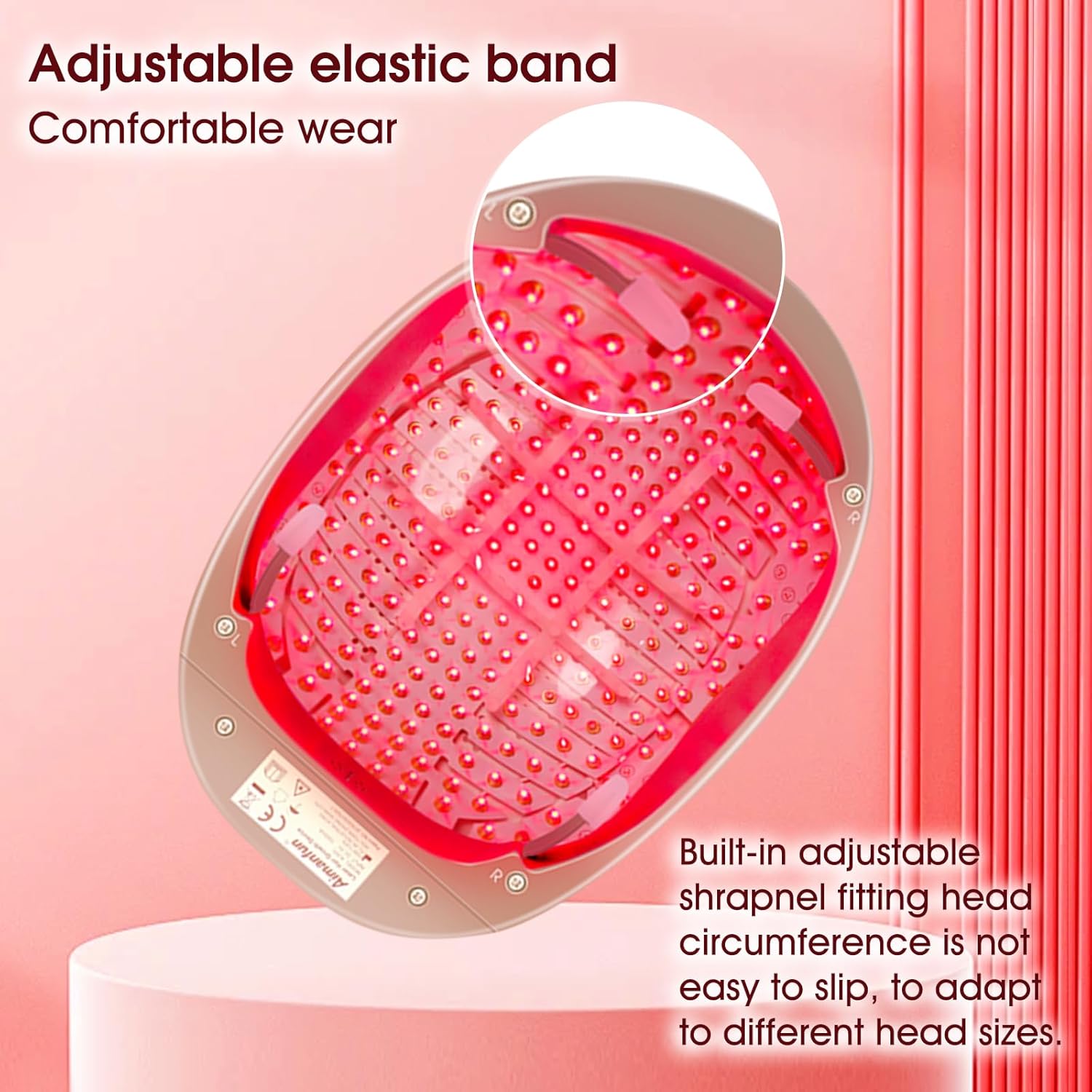 育毛ヘルメット 育毛キャップ 家庭用 育毛器 256個 赤色 LED 育毛